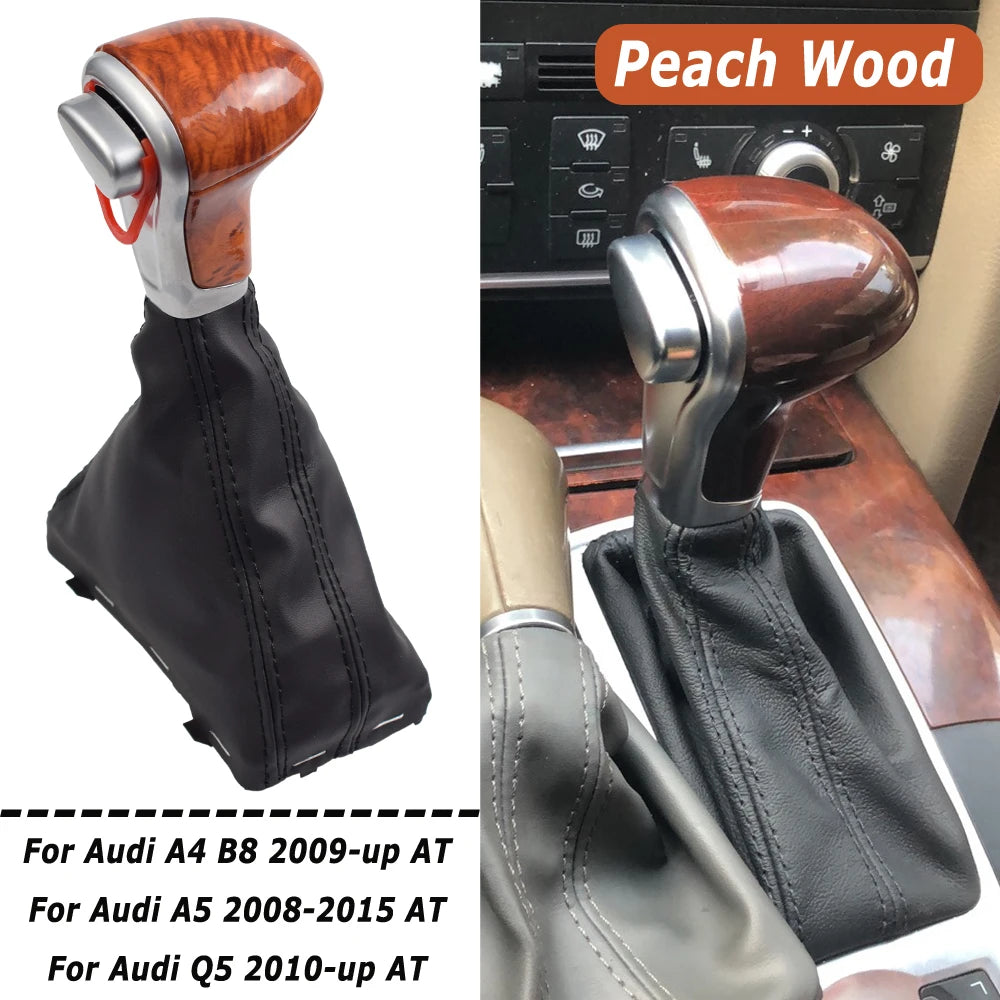 Carbon Fiber/Wood Automatic Gear Shift Knob For Audi A4 B8 2009-up/A5 2008-up/Q5 2009-2015/A6 C6 2006-2011/A6L C7 2012-2018