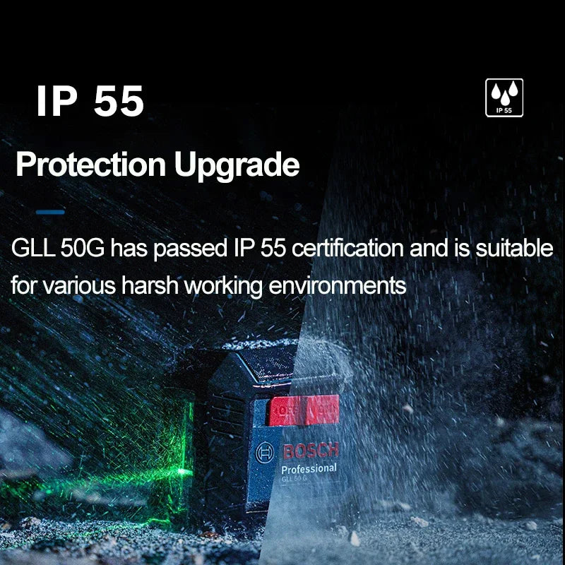 Bosch Laser Level GLL 50 G Green 2 Lines Level 15M Self-leveling Horizontal & Vertical Cross Super Powerful Measuring Tools