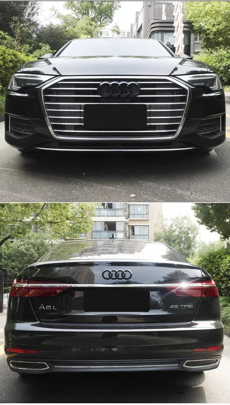 ABS Four Ring Car Logo Cover Front Grille Badge Rear Trunk Emblem Decal For Audi A3 A4 A5 A6 A7 A8 Q3 Q5 Q7 Q8 Car Accessories