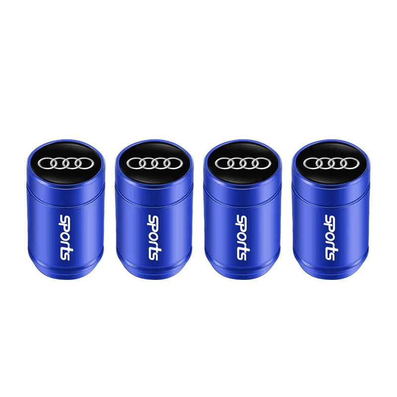 4Pcs Car Wheel Tire Valve Caps Covers Auto Accessories For Audi Quattro S3 A1 A2 A3 A4 A5 A6 A7 A8 Q1 Q2 Q3 Q4 Q5 Q6 Q7 Q8 TT C6