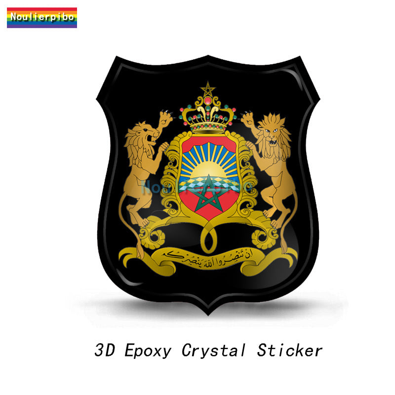 Morocco 3D Creative Sticker Moroccan Air Force Logo Epoxy Dome Vinyl Waterproof Decal Car Motorcycle Helmet Laptop Phone Sticker
