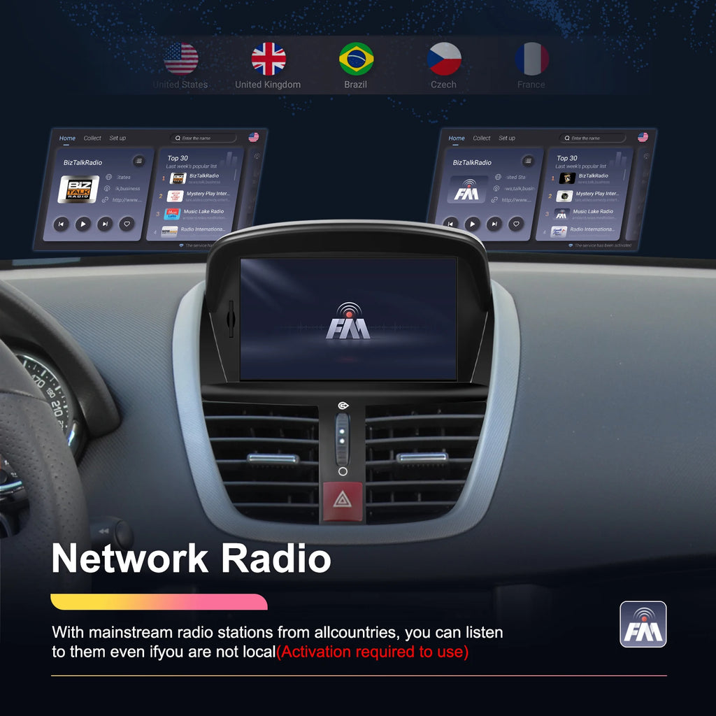 Podofo 7'' Carplay  Android 2din Carplay Car Radio For Peugeot 207 2008-2014 Bluetooth GPS Navigation FM RDS Radio Receiver