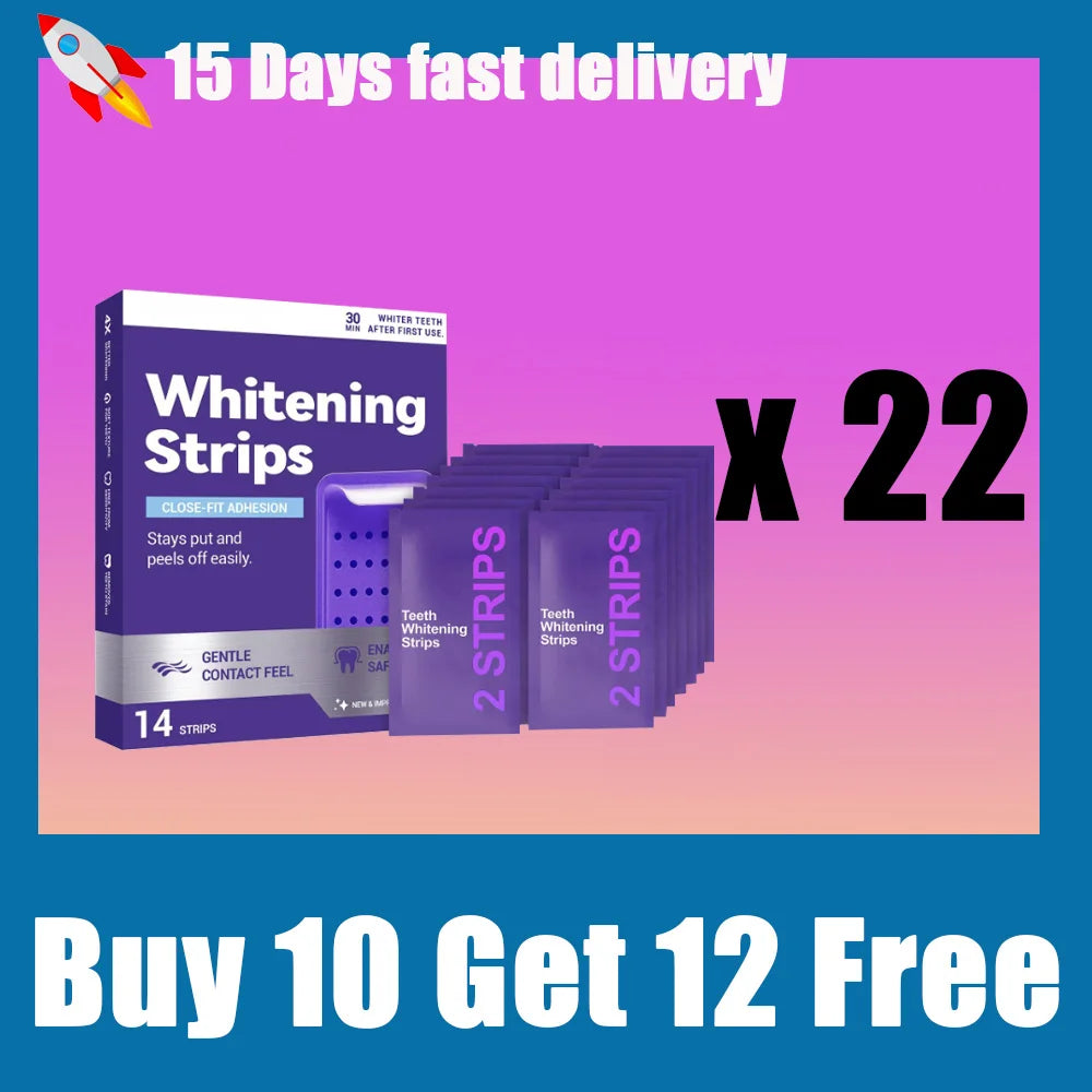 Purple Teeth Whitening Strips Oral Hygiene Fresh Breath Brighten Tooth Bleaching Long Lasting Oral Care Tooth Whitener Patches