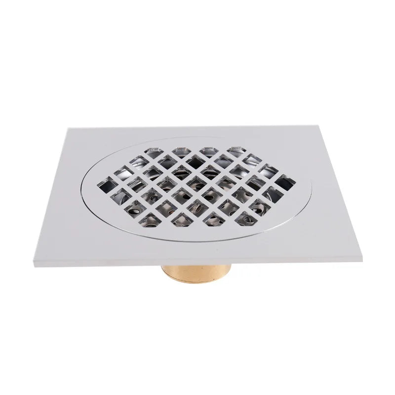 Drain de sol carré 15x15cm en laiton antique/brossé/doré/or rose/noir/bronze/bronze rouge pour salle de bain et salle de douche