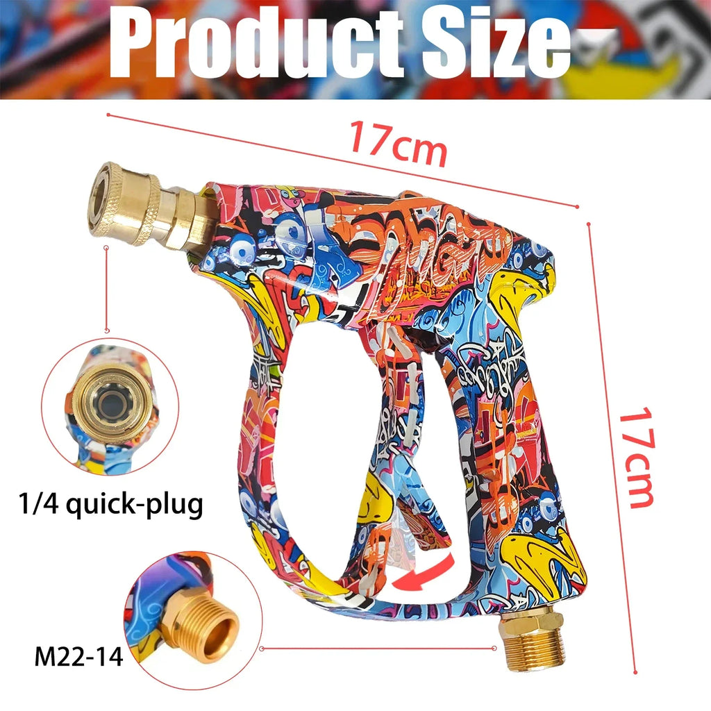 Graffiti Design Foam Cannon Kit - High Pressure Washer Gun for Karcher/Bosch/Nilfisk, Ergonomic Car/RV/Truck Wash Set