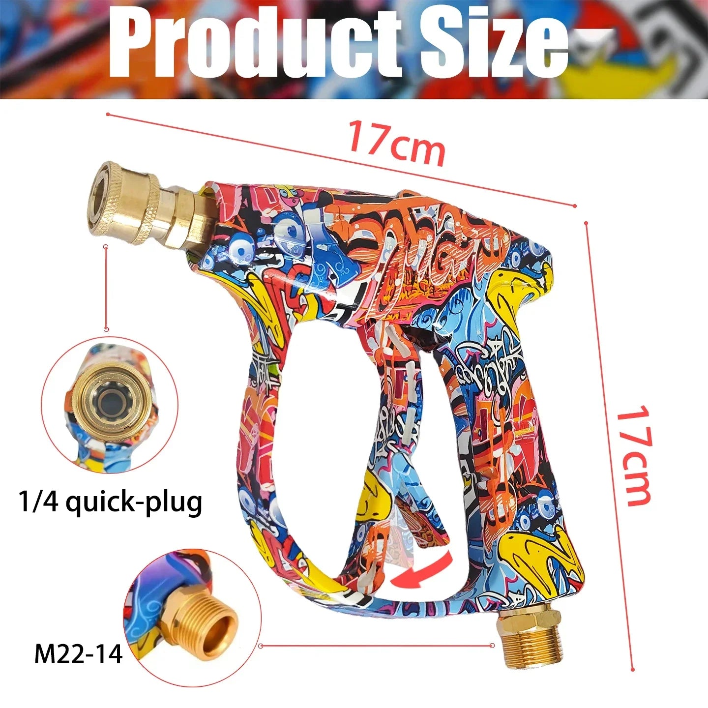 Graffiti Design Foam Cannon Kit - High Pressure Washer Gun for Karcher/Bosch/Nilfisk, Ergonomic Car/RV/Truck Wash Set