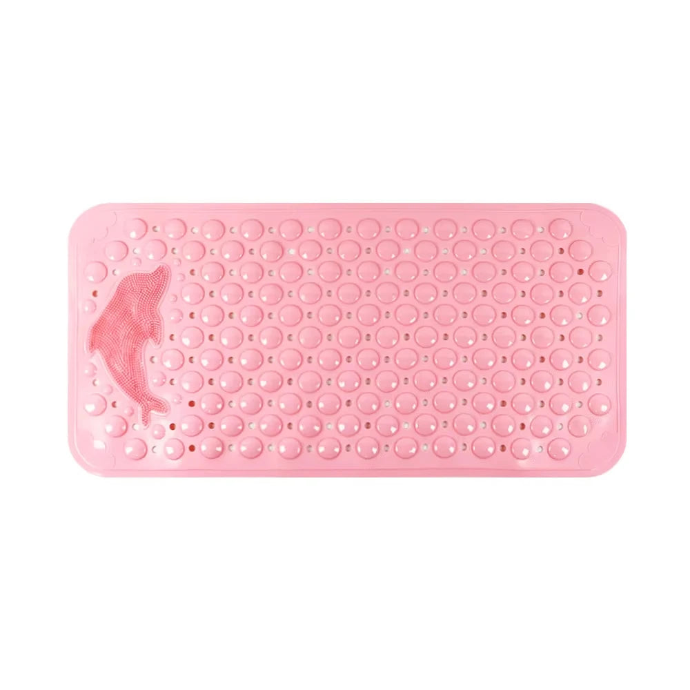 1pc Dolphin Rectangular Non-Slip Mat, 35*70cm PVC Anti-skip Bath Mats for Bathroom, Massage Bathtub Mat Safe Rugs Foot Mats