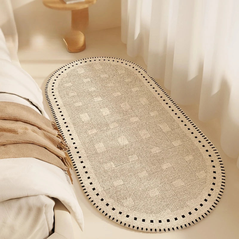 Tapis de style moderne pour chambre à coucher, doux et moelleux, pour la décoration du salon, tapis simple et épais en peluche pour le chevet, lavable, pour le salon.