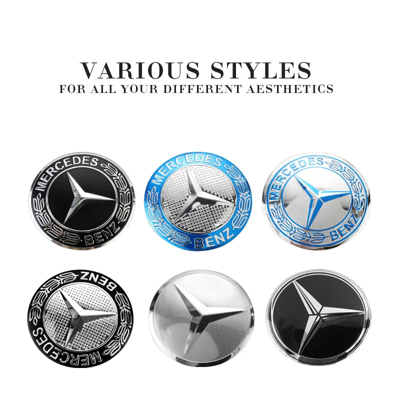 1Set Car Wheel Stickers 56mm Auto Center Hub Cap Decal For Mercedes Benz AMG Smart W205 C300 W203 W206 W108 W124 W126 W140 W168