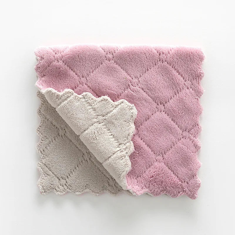 Glass Window Dish Cleaning Cloth Microfiber Kitchen Cleaning Towel Anti-Grease Wiping Rags Absorbable Fish Scale Wipe Cloth