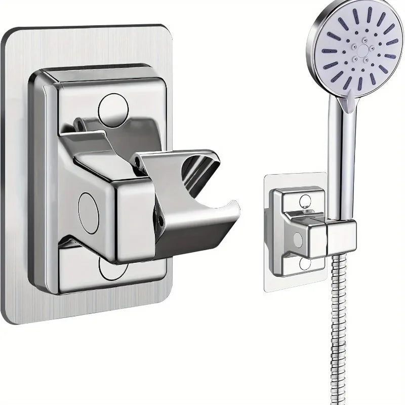 1pc Universal Shower Head Holder, ABS Wall Mount Bracket with Adhesive Stick for Bathroom