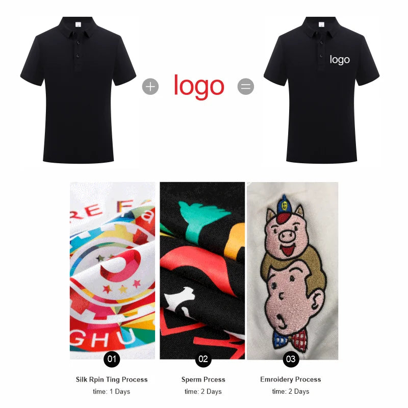 High-Quality 100% Cotton Polo Shirt Custom Logo Print Personal Design Tops Embroidery Summer Men And Women Clothing S-4XL