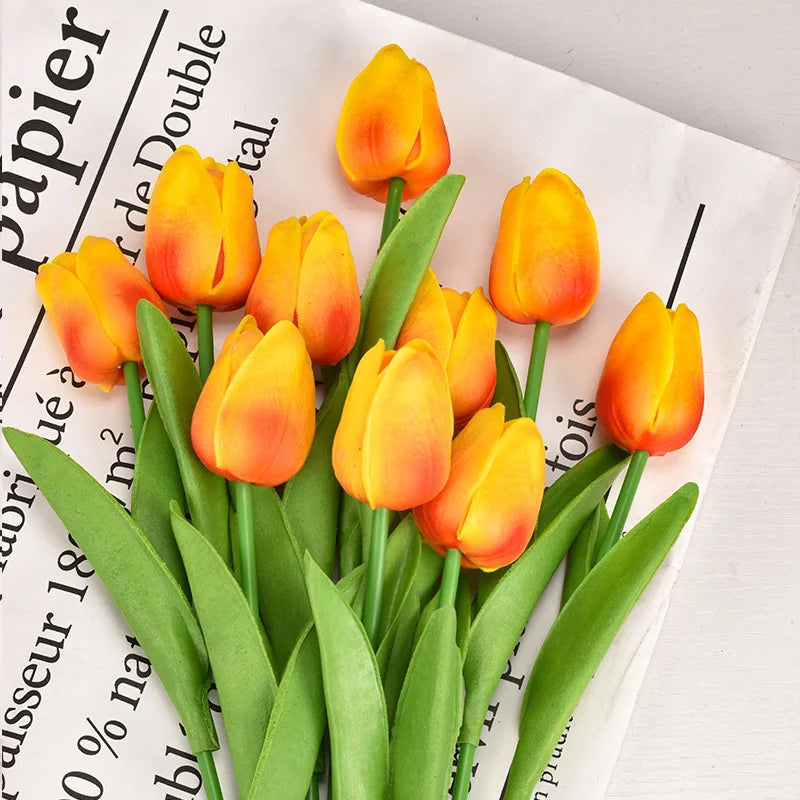 3/5/10/20pcs Tulips Artificial Flowers Real Touch Flower Bouquet Tulips Fake Flower for Wedding Home Decoration