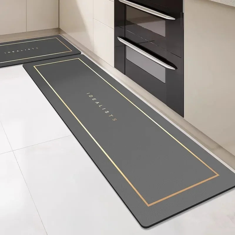 Kitchen Floor Mat Waterproof Oil-proof Carpet Pvc Leather Non-slip Foot Mats Solid Color Long Rug שטיח למטבח Alfombras