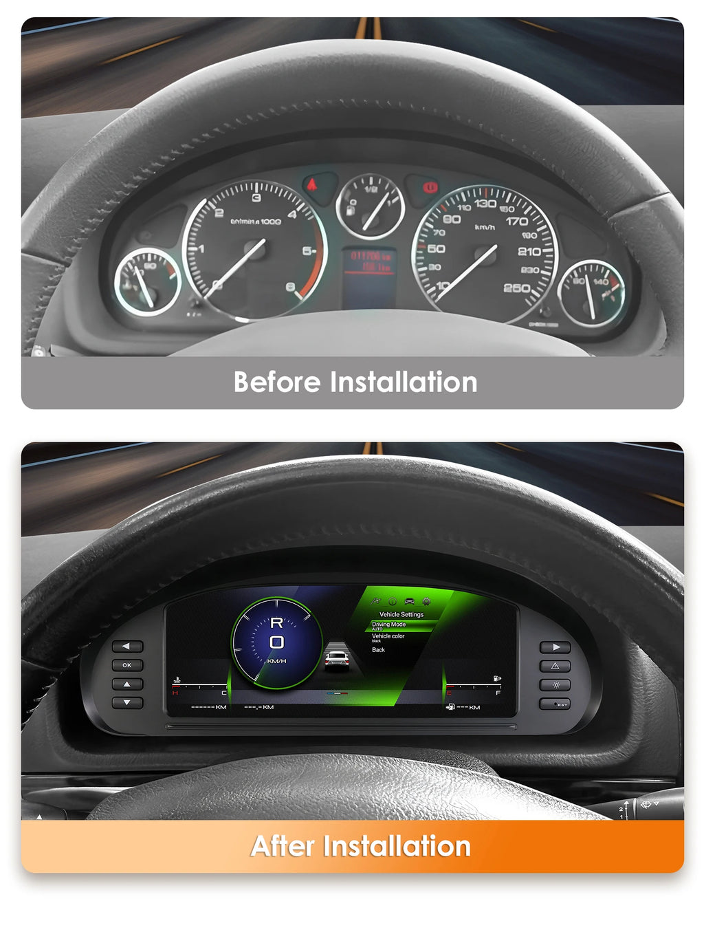 Hizpo Auto Lcd Dashboard Panel for Peugeot 407 407SW 2004-2010 Digital Cluster Instrument Display Snelheidsmeter Virtual Cockpit