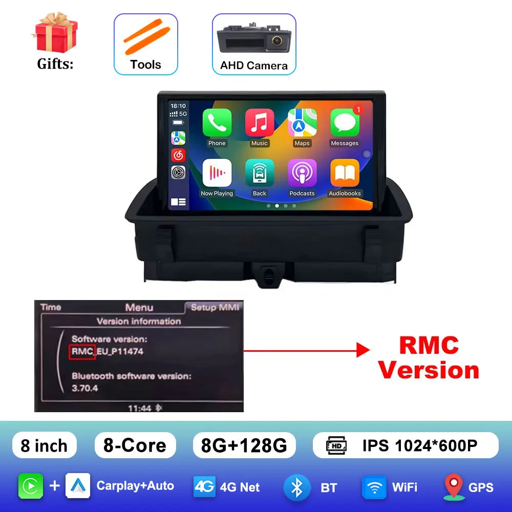 Audio DSP Stereo GPS Navi 8 inch Android 15 System for Audi Q3 2011 2012 - 2018 Carplay Car Radio Multimedia Player BT HD Screen
