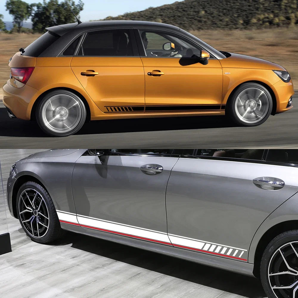 Car Door Sticker Side Skirt Graphics Racing Stripes Auto Accessories For Audi A1 8X GB GBA Sportback Ego Plus TFSI E-Tron Urban