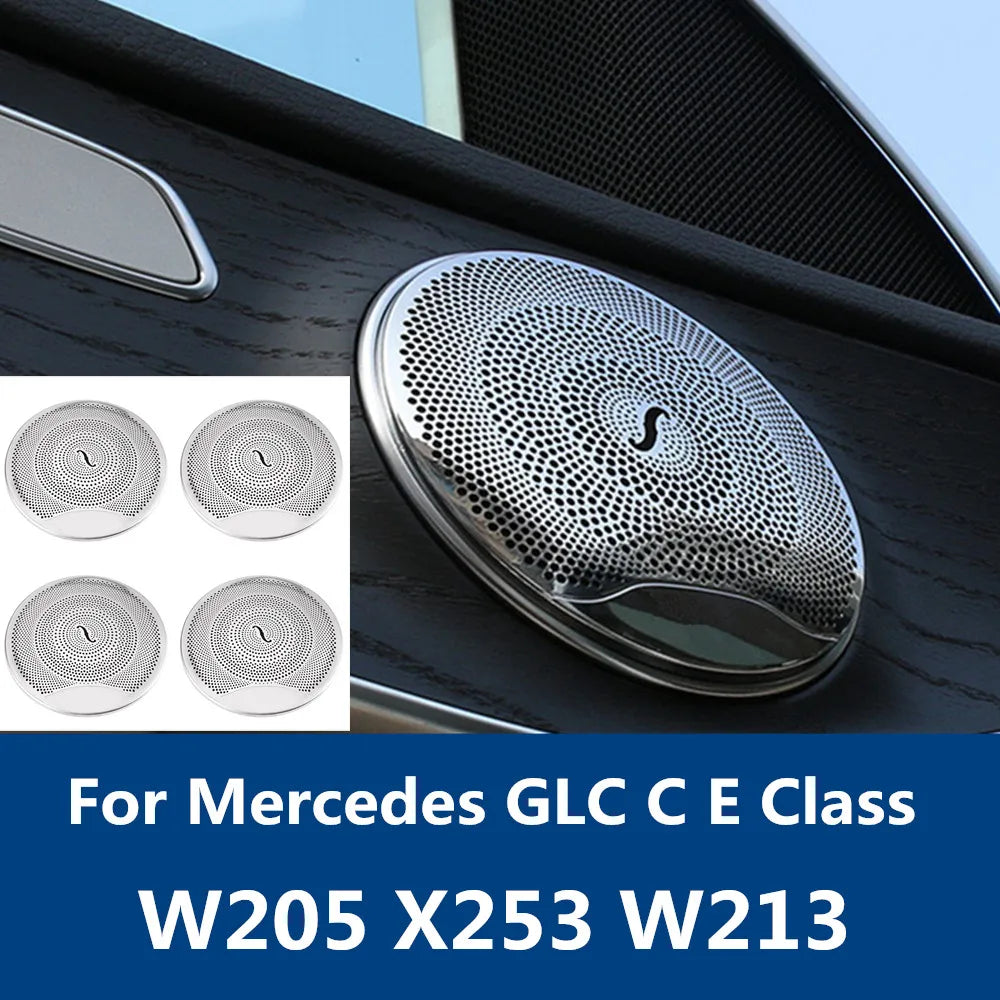 Car Door Audio Cover Speaker Decor Loudspeaker Trim Interior Accessories For Mercedes Benz W205 W213 X253 GLC C E Class E200 200