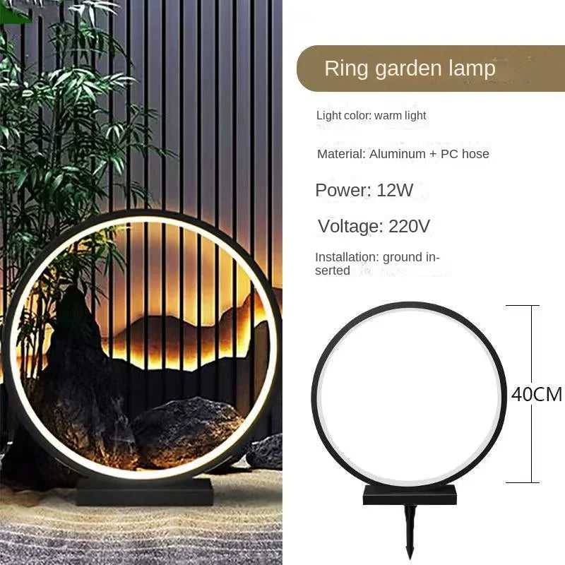 Circular Garden Lamp for Street Creative Wall Sconce Household Circular Lawn Lamp waterproof LED Lawn Light AC80-265V