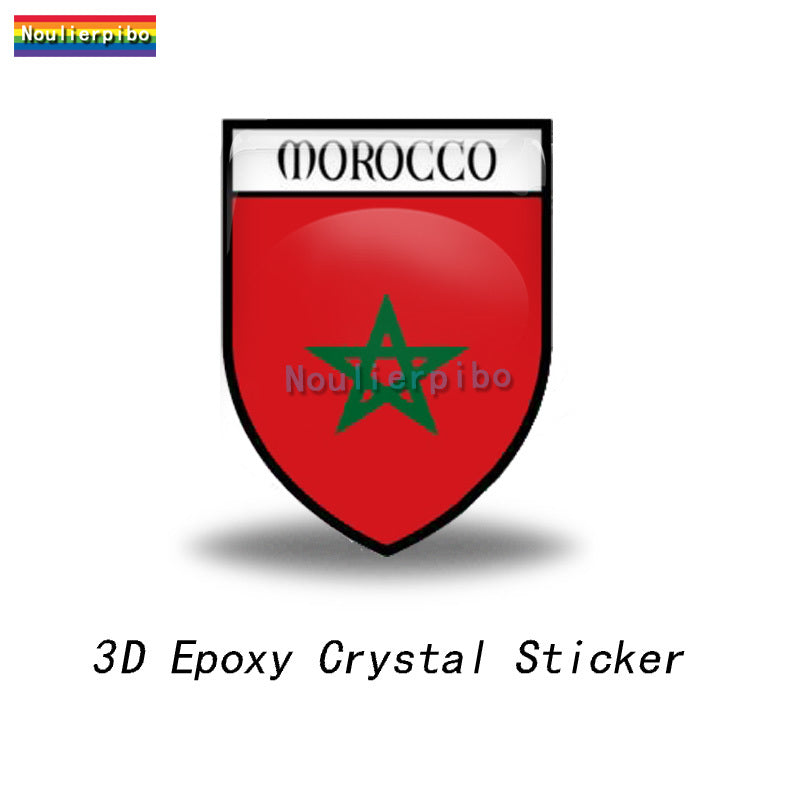 Morocco 3D Creative Sticker Moroccan Air Force Logo Epoxy Dome Vinyl Waterproof Decal Car Motorcycle Helmet Laptop Phone Sticker