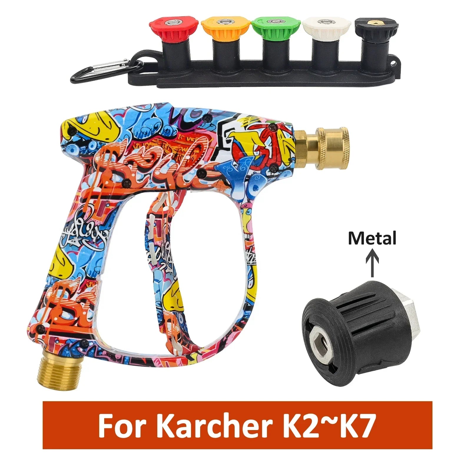 Graffiti Design Foam Cannon Kit - High Pressure Washer Gun for Karcher/Bosch/Nilfisk, Ergonomic Car/RV/Truck Wash Set