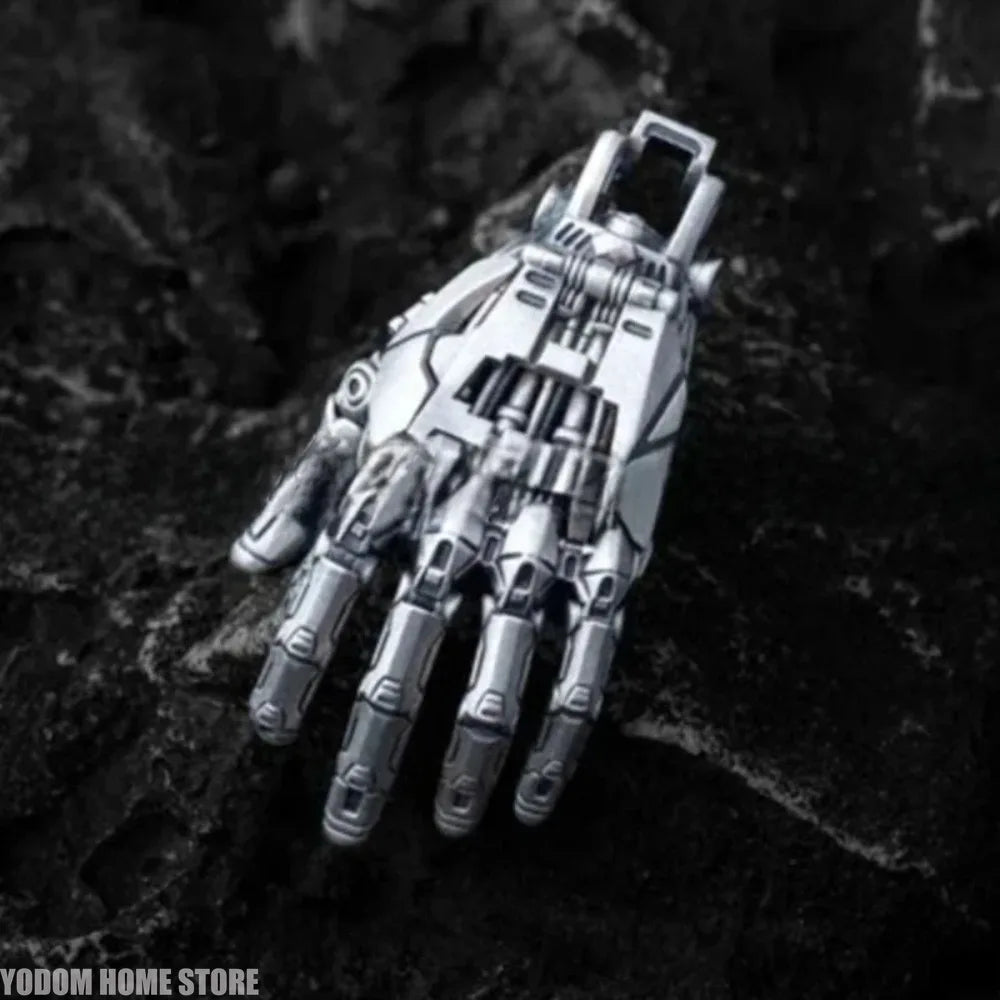 Robot Hand With Movable Fingers Mechanical Bionic Hand Pendant Car Interior Hanging Ornament EDC Charm Display Decoration