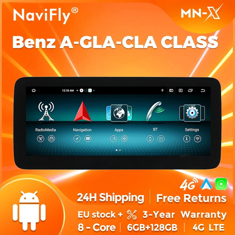 Android 14 Car Radio Wireless CarPlay For Mercedes-Benz A-Class W176 GLA X156 CLA C117 G Class W461 W463 DSP WIFI GPS Multimedia