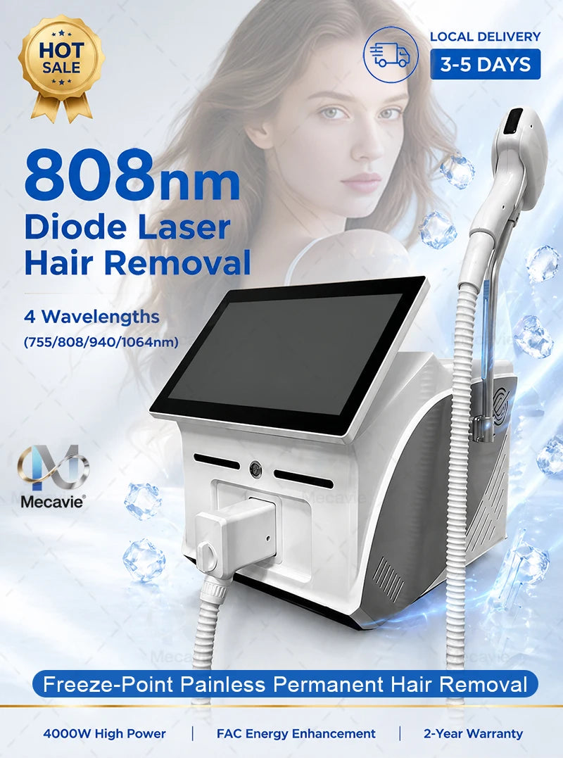 Latest 5000W Diode Laser painless permanent hair removal FAC advanced technology with 4 Waves Salon Exclusive Full Certificate
