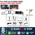 8.8inch Android 14 For Audi A6 C6 2005 - 2008 MMI 2G 2009 - 2011 MMI3G Car Radio Multimedia Player Navigation GPS Stereo CarPlay