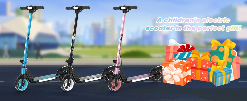 RCB R12 6-12 year old child electric scooting Lights RGB Non-zero start Double brake LCD screen 3-speed foldable