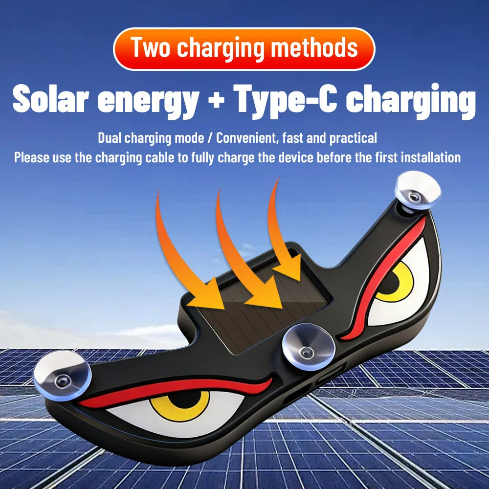 Monster Eye Antenna Flash Light Solar Car Decoration Demon Light Universal Roof Anti-Rear-End Demon Eye Modification