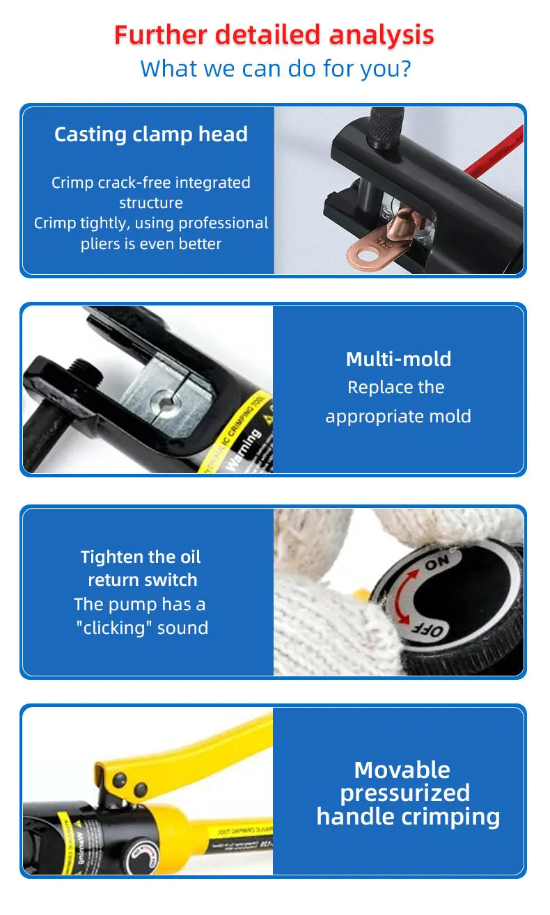 6-120 Hydraulic Crimping Pliers YQK-120 Pressure 6T Home Hydraulic Tools Hydraulic Pliers DIY Cable Terminal Crimping Pliers