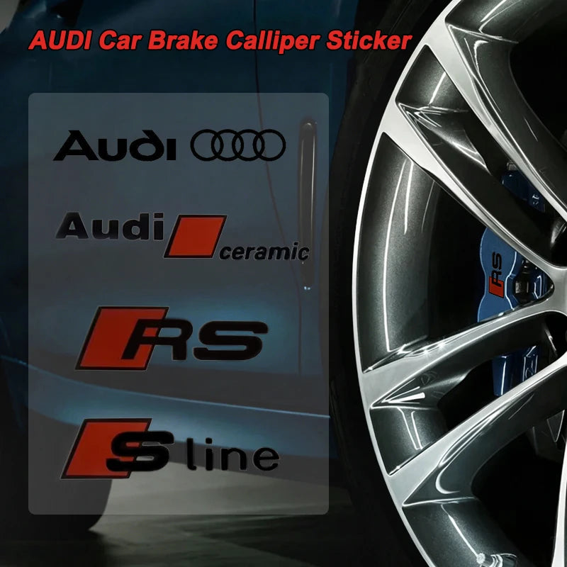 6PCS High Temperature Resistant Brake Modification Sticker For Audi S3 S4 S5 S6 S7 S8 S RS A3 A4 B8 8P 8V A6 C7 A5 Q5 B7 B6