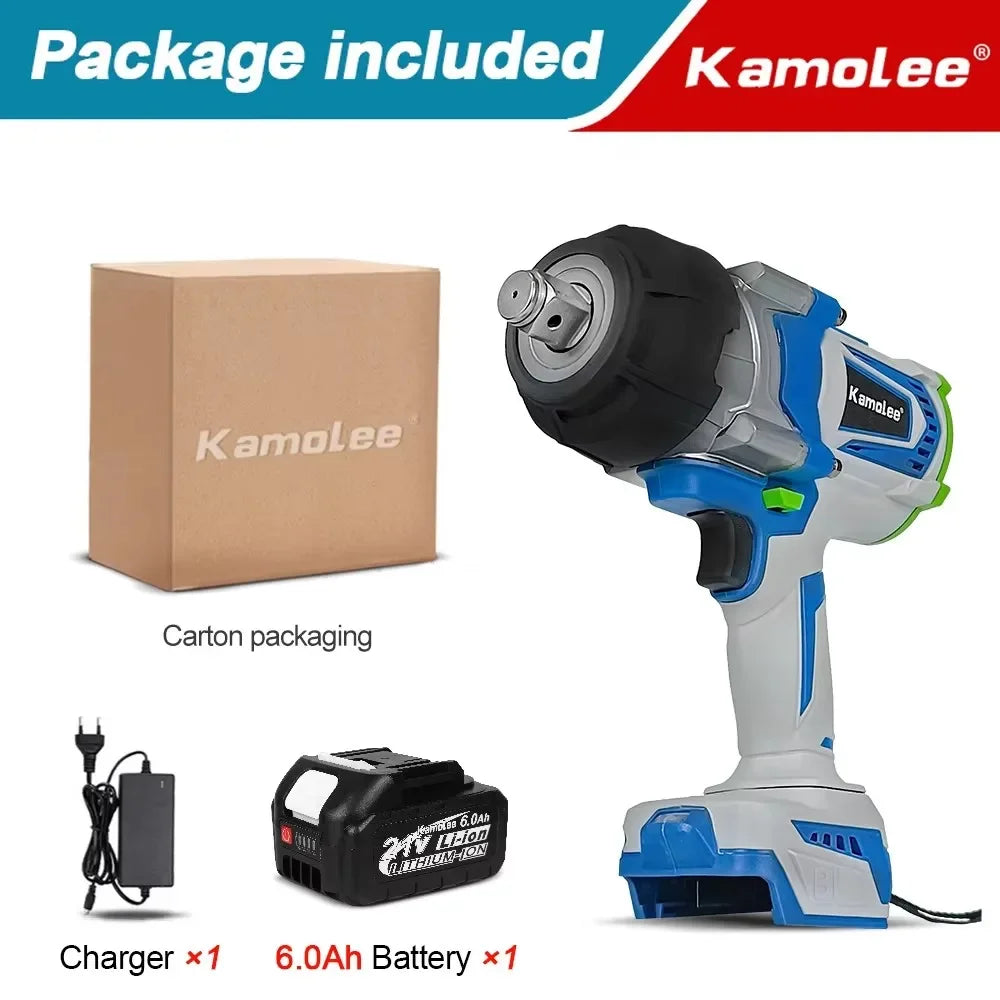 Clé électrique sans balais Kamolee 3/4 pouce 4100NM Clé à chocs Outil électrique pour batterie Makita 18v