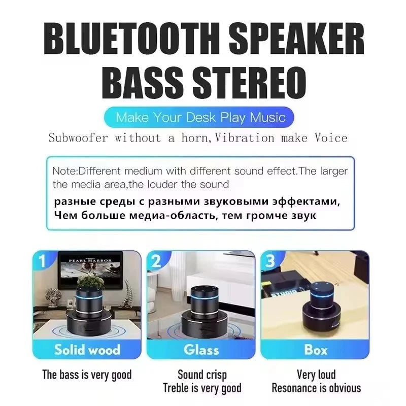 Adin 26w Vibro Enceinte Bluetooth Mini Subwoofer Portable Sans Fil Voisine Vibration Résonance Musique Colonnes Pour Téléphone