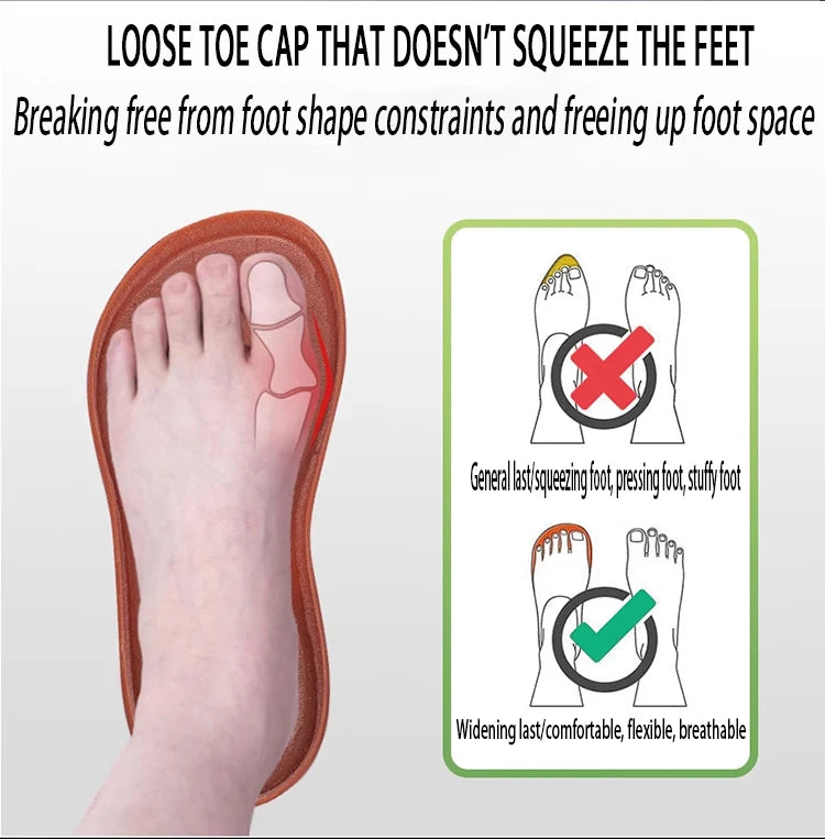 2025 New Wide-toe Men's Shoes Casual Soft Sole Wide-Toe Shoes Walking Sneakers Breathable Mesh Comfortable Barefoot Shoes