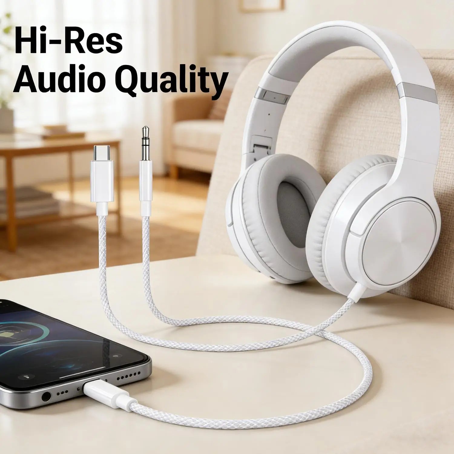 USB C to 3.5mm AUX Audio Cable for iPhone 17 16 15 Samsung Galaxy Xiaomi Type C Jack AUX Cord Adapter for Car Speaker Headphones