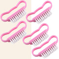 5Pcs Plastic Nail Brushes Hand Scrubbing Cleaning Brush Dust Cleaner Nail Art Manicure Soft Remover Tools