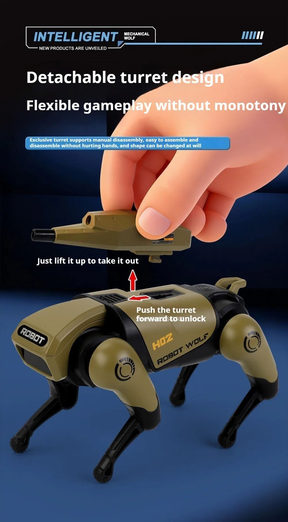 Alloy Mechanical Wolf Technology Machine Model Toy Intelligent Walking Sound Light Touch Sensing Robot Toys for Boys Presents