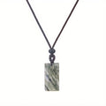 Natrual crystal stone gemstone agate hand-made Rectangular adjustable pendant necklace for women and men Stone Pendant Necklace