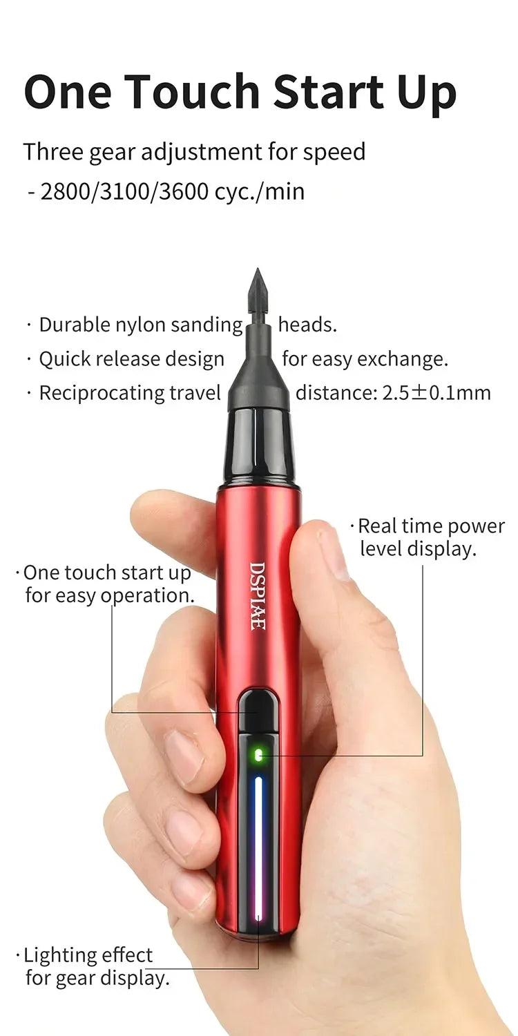 DSPIAE DIY ES-A Reciprocating Sander Electric Grinding Pen Plastic Model Sanding Paper Head for Military Model Craft Tools Hobby