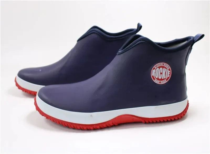 Men Rain Boots Outdoor Non Slip Fishing Boot Rubber Galoshes Men Ankle Rain Boots Waterproof Garden Work Shoes Botas Para Lluvia