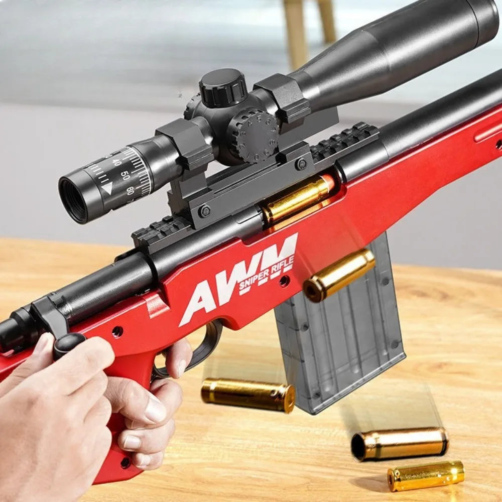 98K Upper Pressure Shell Ejection Soft Bullet Gun Can Fire Sniper Rifle Outdoor Battle Model Toy Manually Loaded Christmas Gift