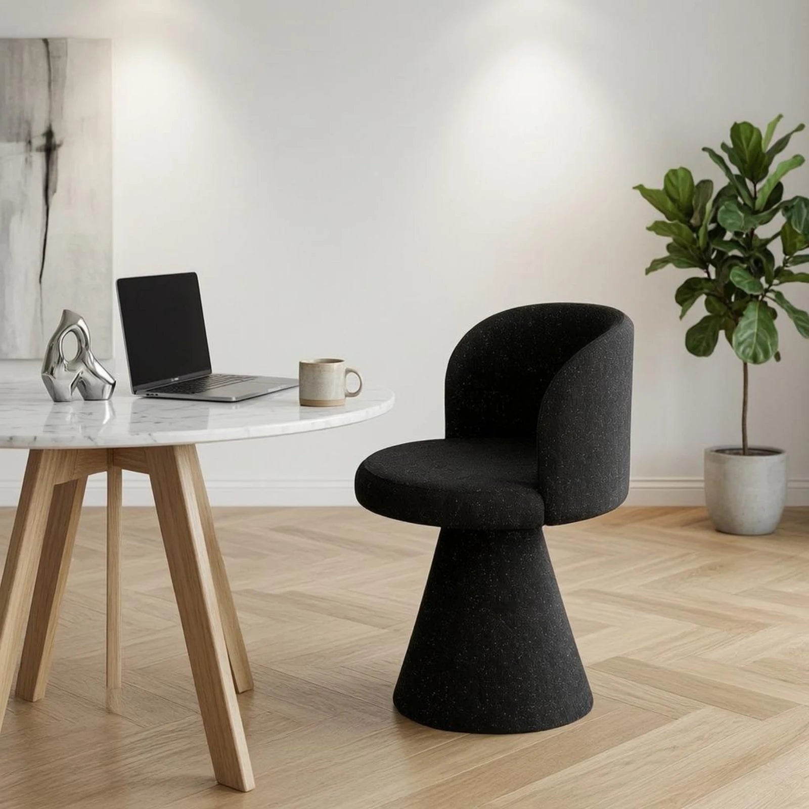 Fauteuil pivotant Cadre en bois Meuble d'appoint