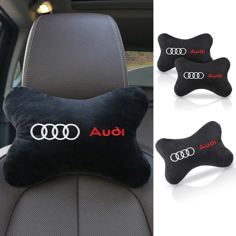 Car Neck Pillow Headrest Pad for Audi sline A4  B7 B8 B9 A3 8P 8V 8L A5 A6 C6 C5 C7 4F A1 A7 A8 Q2 Q3 Q5 Q7 RS3 RS4 RS5 RS6 TT