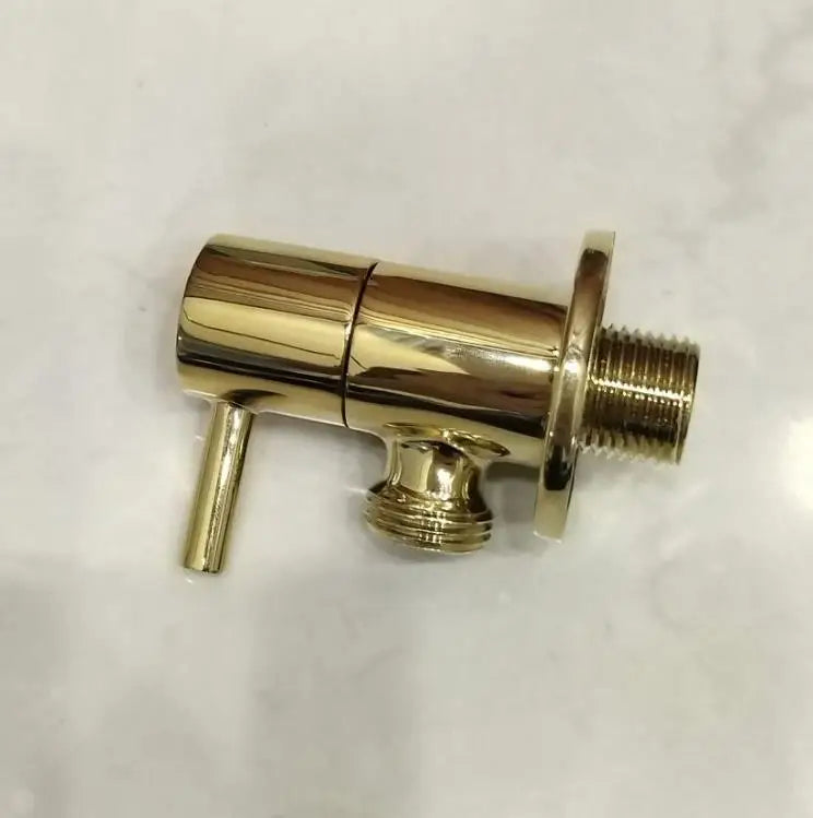 1/2"male x 1/2" male Brass Bathroom brushed gold  black Angle Stop Valve Chrome Copper Tap Toilet Bathroom Basin laundry AG666