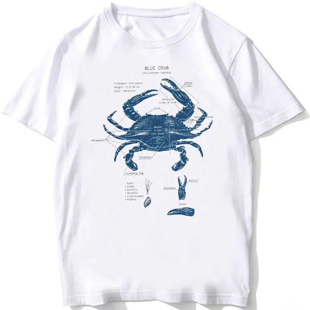 Whale Shark Anatomy Biology T-shirt Unisex Women Hip Hop Casual T Shirts Women Beach Diving White Tshirt Vintage women Tees