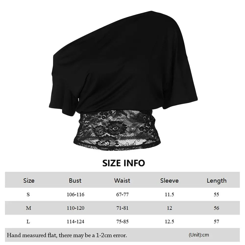 Off-Shoulder Lace Patchwork Top Waist-Defining Lace-Trimmed See Through Top See Through Fabric Sleeveless Women Tops