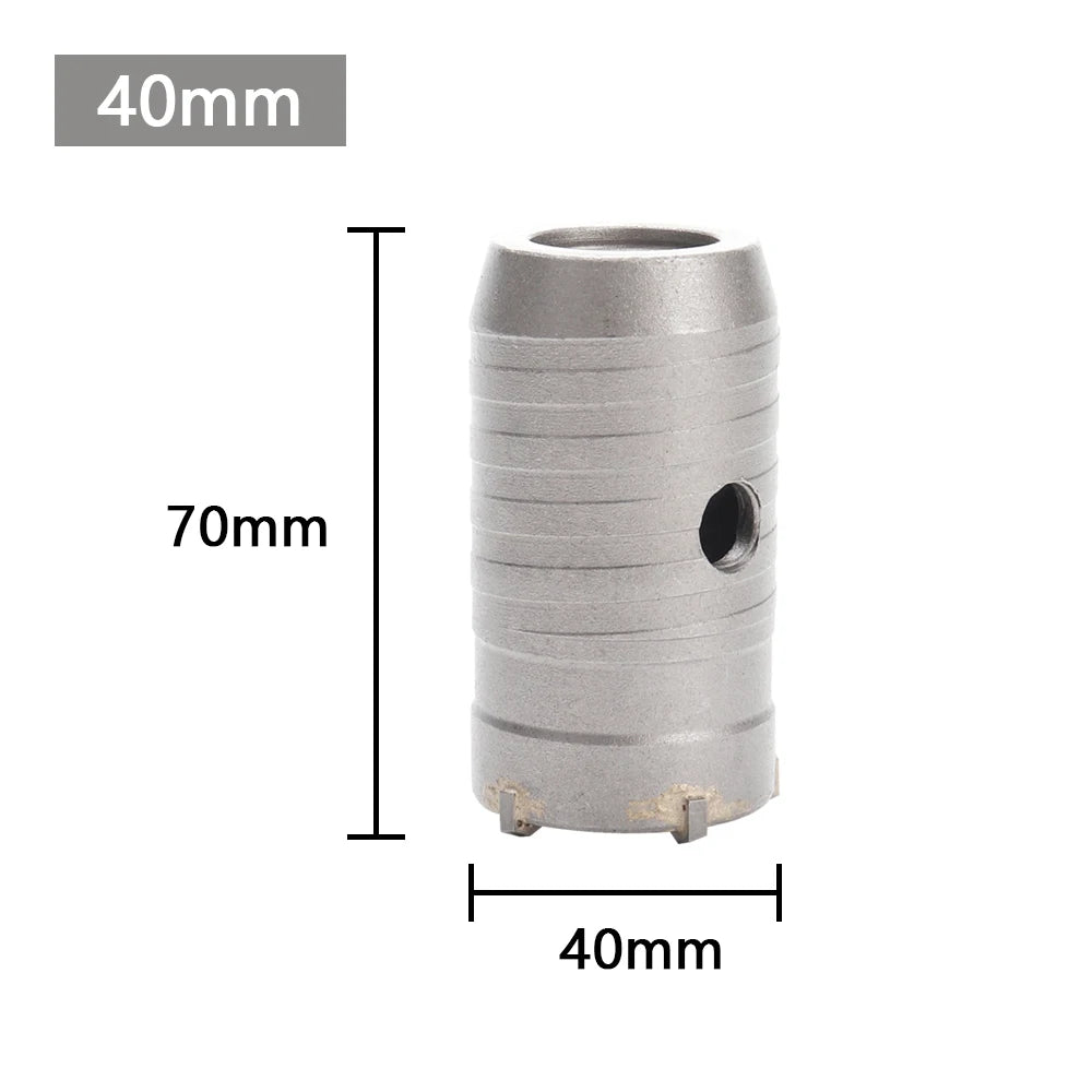 30-100mm Concrete Wall Hole Saw, SDS Plus Shank Impact Drill Bit, Suitable for Drilling Concrete, Brick, Stone and Walls