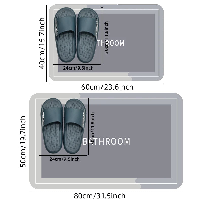 Tapis absorbant de salle de bain de style minimaliste, tapis de sol de cuisine lavable en machine, paillasson intérieur et extérieur, petit tapis de chambre à coucher